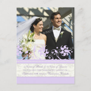 Elopement Announcement Photo Postcards Purple