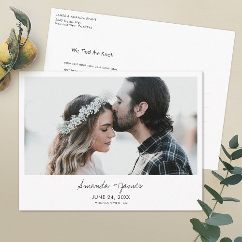 Elopement Announcement Postcard