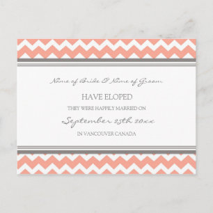 Elopement Announcement Postcards Coral Gray