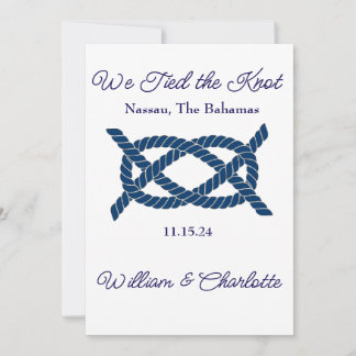 Elopement announcement Tied the Knot