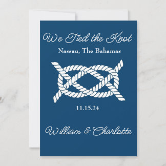 Elopement announcement Tied the Knot