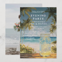 Elopement Beach Mason Jar Evening Party Photo