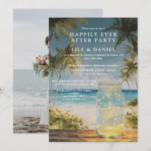 Elopement Beach Mason Jar Wedding Reception Photo