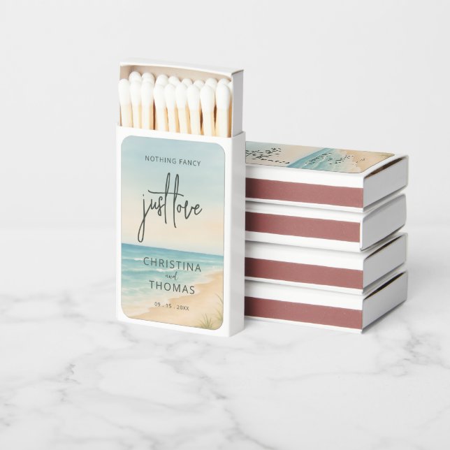 Elopement Beach Wedding Favors Matchboxes (Stacked)