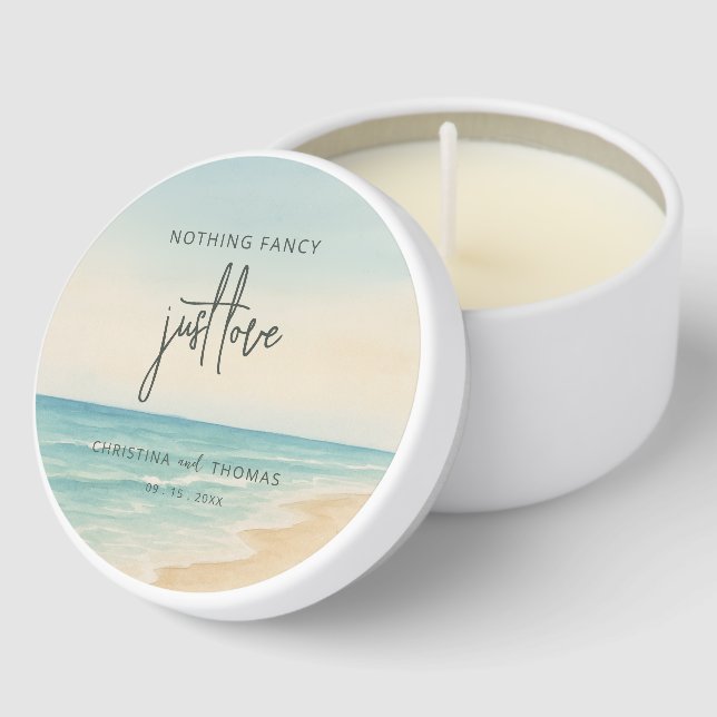Elopement Beach Wedding Mini Candle Favors (Corner)