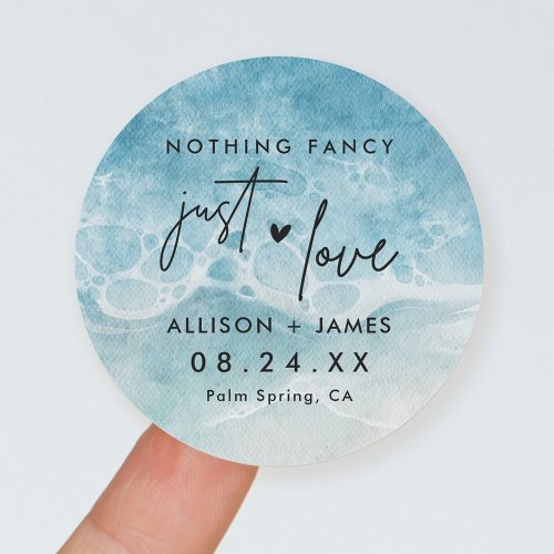 Elopement Beach Wedding Reception Classic Round St Classic Round Sticker