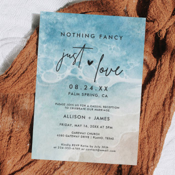 Elopement Beach Wedding Reception Invitation by SweetRainDesign at Zazzle