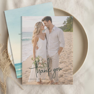Elopement Beach Wedding Thank You Card