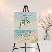 Elopement Beach Wedding Welcome Sign