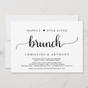 Elopement, Happily Ever After Brunch, Rustic Invitation