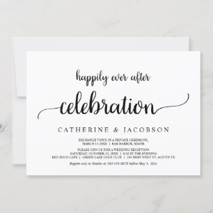 Elopement, Happily Ever After Celebration, Rustic Invitation