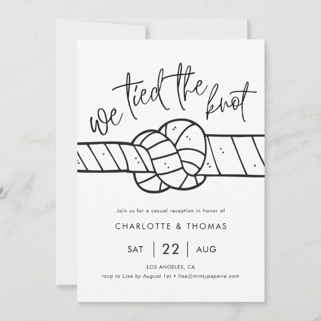 Elopement Invitation, We Tied the Knot Announcement (Front)