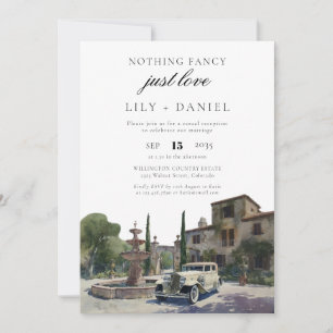 Elopement Old Money Estate Wedding Reception Invitation