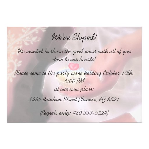 Elopement Party Invitation Wording 1