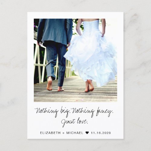 Elopement Photo Wedding Announcement Postcard