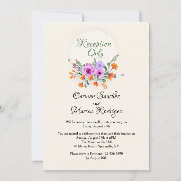 Elopement Reception Invitation