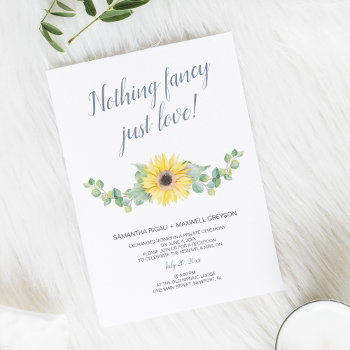 Elopement Reception Nothing Fancy Just Love Invitation by VGInvites at Zazzle