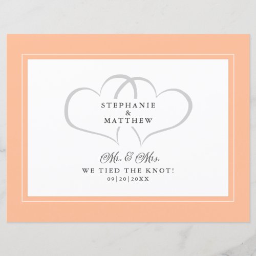Elopement We Tied The Knot Mr  Mrs Peach Postcard
