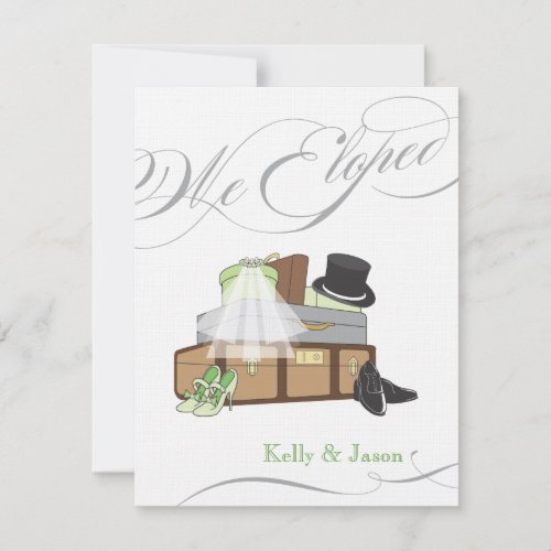 Elopement Wedding Announcement - Green
