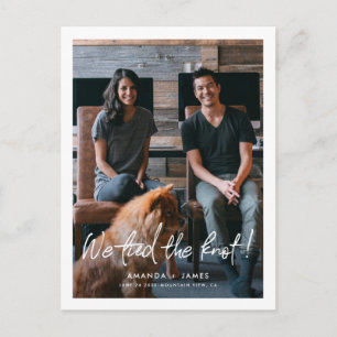 Elopement Wedding Announcement Postcard with Photo