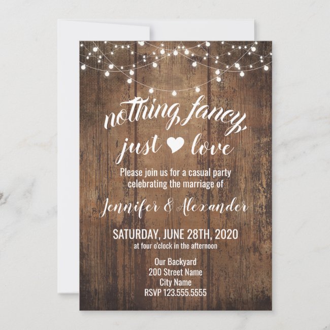 Elopement wedding invitation