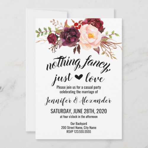 Elopement wedding invitation