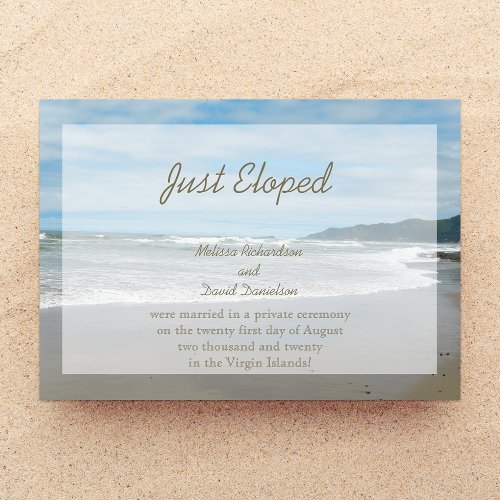 Elopement Wedding Marriage Announcement Invitation
