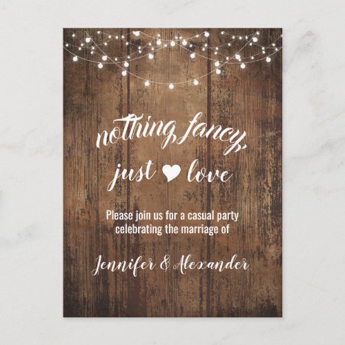 Elopement wedding postcard invitation