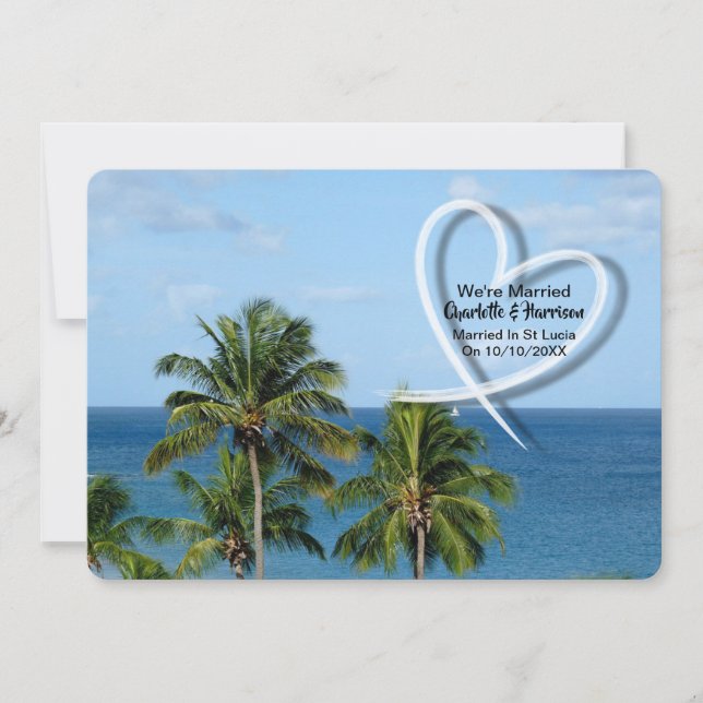Elopement Wedding Reception Only Married St Lucia Invitation (Front)