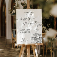 Elopement Welcome Sign, Champagne Tower