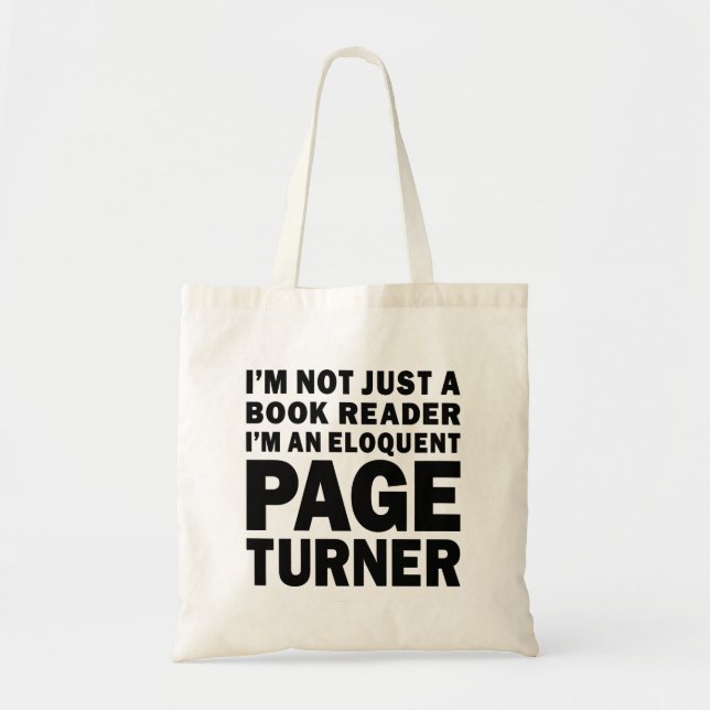 Eloquent Page Turner Bookish Lover Tote Bag (Front)