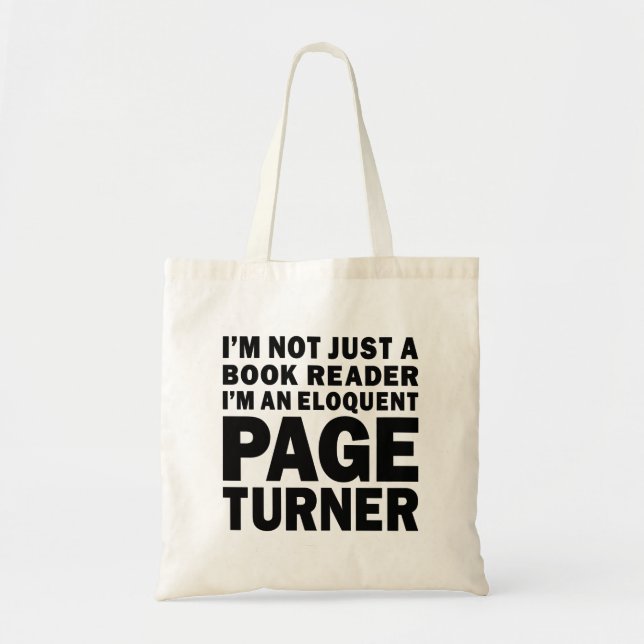 Eloquent Page Turner Bookish Lover Tote Bag (Front)