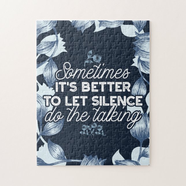 Eloquent Silence Quote Art for Serene Decor Jigsaw Puzzle (Vertical)