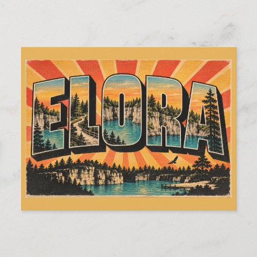 Elora Quarry ON Turquoise Water Swimming Art Postcard