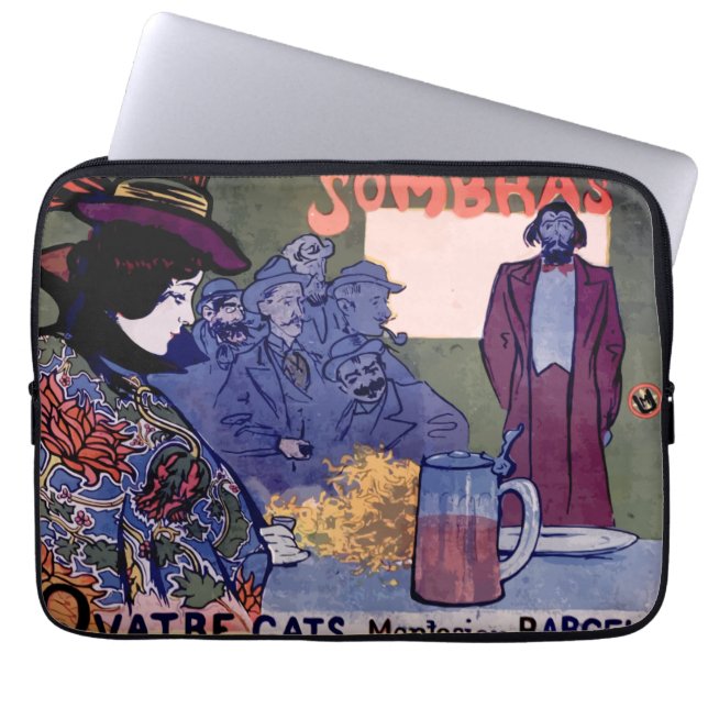 “Els Quatre Gats” modernist poster of Ramon Houses Laptop Sleeve (Front)