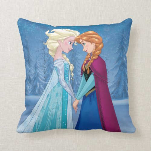 Elsa and Anna Forever Throw Pillow