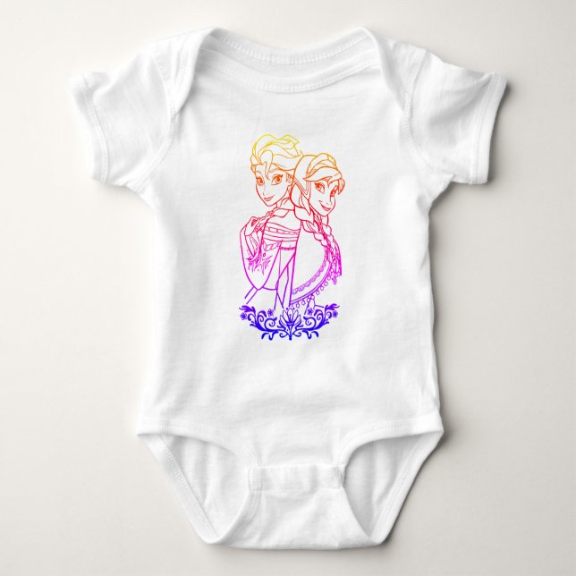 Elsa and her sister ana baby bodysuit (Front)