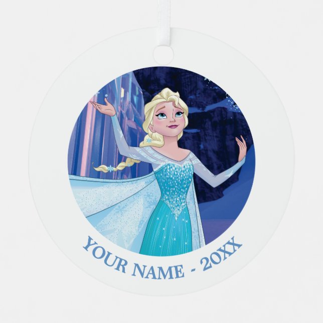 Elsa | Arms Apart Add Your Name Metal Ornament (Front)
