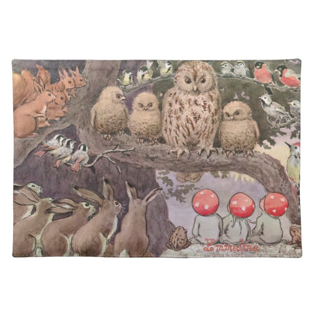 Elsa Beskow Children of the Forest  Cloth Placemat (Front)