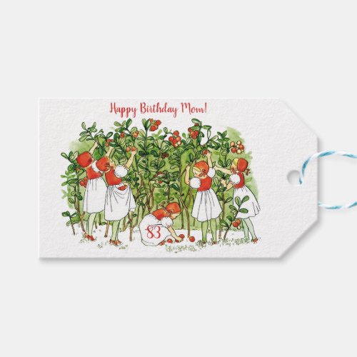 Elsa Beskow Cute Strawberry Girl  Gift Tags