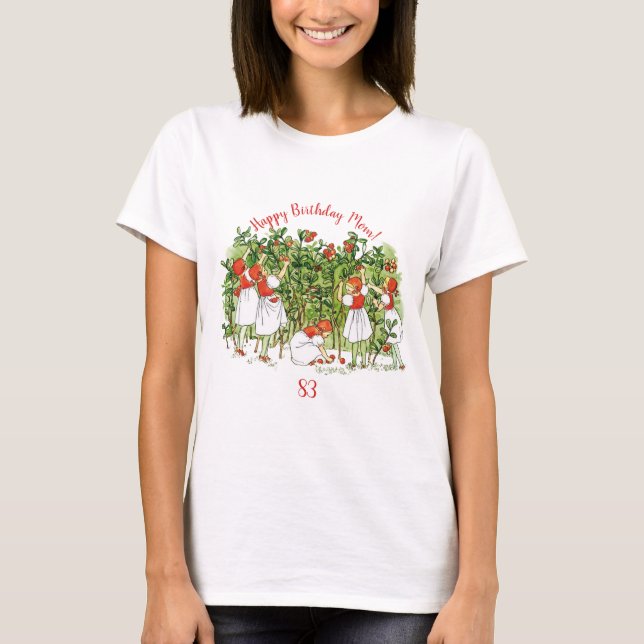 Elsa Beskow Cute Strawberry Girl Guest Of Honor T-Shirt (Front)