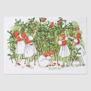 Elsa Beskow Cute Strawberry Girl Tissue Paper