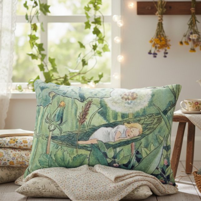 Elsa Beskow Thumbelina Fairy  Accent Pillow (Creator Uploaded)