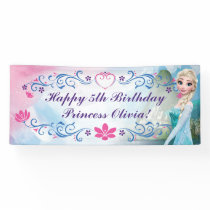 Elsa Floral Birthday Banner
