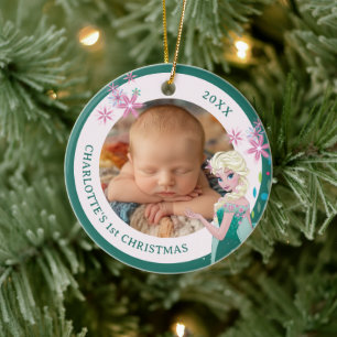 Elsa Holiday Wish Photo Ceramic Ornament