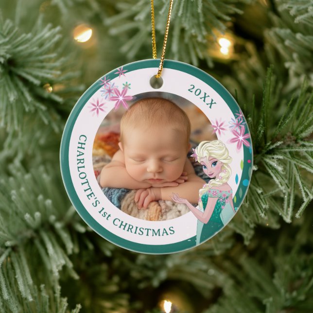 Elsa Holiday Wish Photo Ceramic Ornament (Tree)
