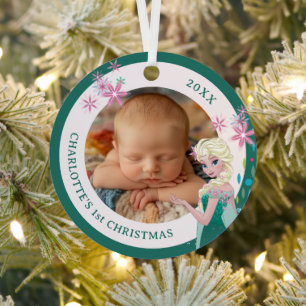 Elsa Holiday Wish Photo Metal Ornament