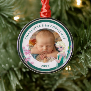 Elsa Holiday Wish Photo Metal Ornament