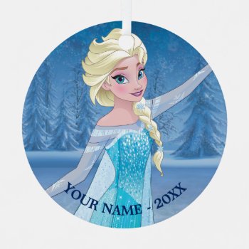Elsa | In Winter Forest Add Your Name Metal Ornament by frozen at Zazzle