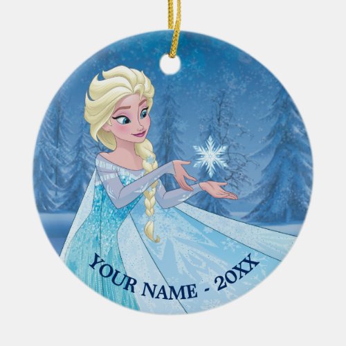 Elsa - Let it Go! Double-Sided Ceramic Round Christmas Ornament